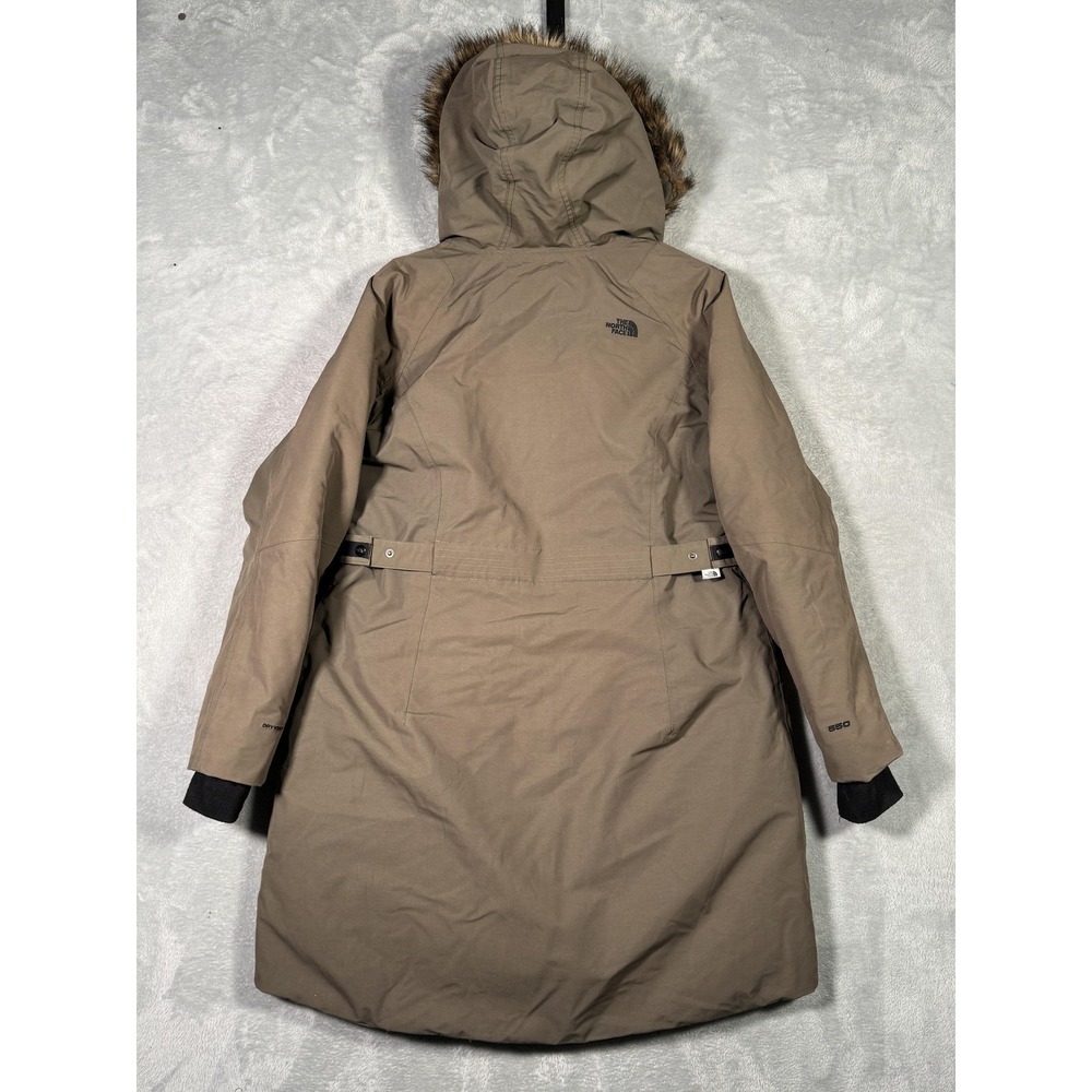 North Face Parka Coat Womens XL Brown 550 Down DryVent Fur Outer Buroughs - Picture 13 of 13